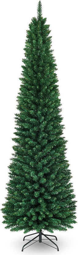 Costway Kunstkerstboom Potloodvormig - Hoogwaardige PVC-naalden - 240cm - Groen
