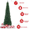 Costway Kunstkerstboom Potloodvormig - Hoogwaardige PVC-naalden - 240cm - Groen