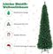 Costway Kunstkerstboom Potloodvormig - Hoogwaardige PVC-naalden - 240cm - Groen