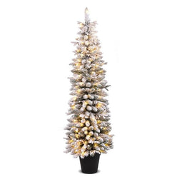 costway Voorverlichte Kunstkerstboom - 180 cm - 140 LED lichtjes