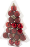 Cosy & Trendy 17x stuks kleine kunststof kerstballen rood 3 cm mat/glans/glitter - Onbreekbare plast