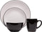 Cosy&Trendy Ancona Black&White Serviesset - 16 delig - 6 persoons - Vaatwasserbestendig - Zwart/Wit Servies