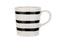 Cosy & Trendy Black Bands Mok Ø9xH10cm - Set van 2 stuks - Wit/Zwart