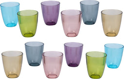 Cosy & Trendy Drinkglazen - 12x st - gekleurd - 310 ml - waterglazen - Cosy Moments Streetfood - glazen