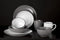 Cosy & Trendy Serviesset Speckle – Grijs – 18-delig / 6 Personen – Bevat 6 Dinerborden, 6 Diepe Borden en 6 Ontbijtborden – Grijs aardewerk met speckle effect – Vaatwasser- en Magnetronbestendig – Stapelbaar