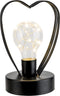 Cosy & Trendy Tafellamp - Hart - LED - Lichtkralen - H17cm - Zwart