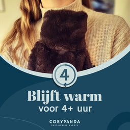 CosyPanda Mini Dark Chocolate Kruik met Hoes - 22x16cm - Duurzame Warmwaterkruik - 600ML - Donkerbruin