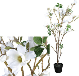 PTMD Magnolia Boom Kunstplant - H173 x Ø48 cm - Plastic Pot - Wit