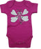 COTTON CANDY - Rompertje - maat 50/56 - 0/2 maanden - roze met vlinder print - set van 2