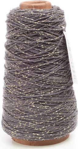 Cotton Cord Lurex/ Katoen touw 300 meter grijs/goud ø2mm