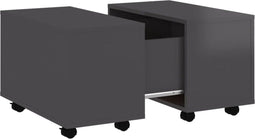vidaXL - Salontafel - 60x60x38 - cm - bewerkt - hout - hoogglans - grijs