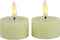 Countryfield LED theelichtjes/waxinelichtjes - 2x st - creme wit - D4 x H5,2 cm - met timer