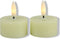 Countryfield LED theelichtjes/waxinelichtjes - 2x st - creme wit - D4 x H5,2 cm - met timer