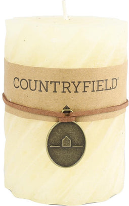 Countryfield Stompkaars met ribbel Crème Ø7 cm | Hoogte 15 cm