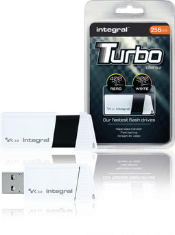 Integral Turbo 256GB - USB 3.0 Flash Drive - Lezen tot 400MB/s - Wit
