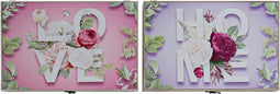 Covers DKD Home Decor 8424001797189 Teller Hout Hout MDF Roze Lila 2 Stuks 46 x 6 x 32 cm