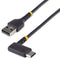 Startech.com R2ACR-30C - USB A naar C Oplaadkabel - Haakse 30cm 3A Aramidevezel Zwart