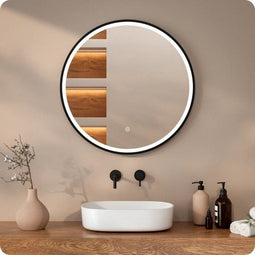 Mirlux Badkamerspiegel met LED Verlichting & Verwarming – Wandspiegel rond – Anti Condens