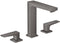 Hansgrohe Metropol 3-gats wastafelkraan 160 met push open waste met voorsprong vaste uitloop 15.2cm brushed black chroom