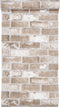 vidaXL - Vliesbehang - 3D - baksteenpatroon - 10x0,53 - m - bruin