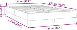 vidaXL - Boxspring - zonder - matras - fluweel - lichtgrijs - 120x210 - cm