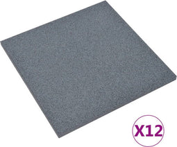 vidaXL - Valtegels - 12 - st - 50x50x3 - cm - rubber - grijs