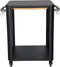 Cozze - Trolley met Wielen en Uitschuifbare Snijplank Roesvrijstaal - Roestvast Staal - Zwart