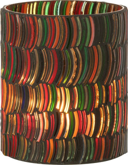 J-Line windlicht Mozaiek Curve - glas - mix - medium