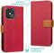 iMoshion Hoesje Geschikt voor iPhone 13 Pro Max Hoesje Met Pasjeshouder - iMoshion Luxe Canvas Bookcase - Rood
