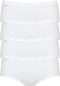 sloggi Basic+ - Dames Midi slip - Extra zachte naden - Wit (4-pack)