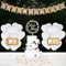 Bruiloft Decoratie Set, Just Married linnen Banner met LED verlichting, Cake Topper Bruiloft, Houten Harten confetti Decoratie, MR & MRS Stoelbord en Hartvormige Ballonnen voor Trouwauto Tafeldecoratie