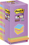 Memoblok post-it super sticky 654 76x76mm color | 10 stuks