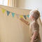 Sunny Sienna Speeltent met vlaggen en vloermat Crème – Wigwam Tipi Tent voor kinderen met Slinger & Opbergtas - Stokken FSC hout - 120x100x105cm