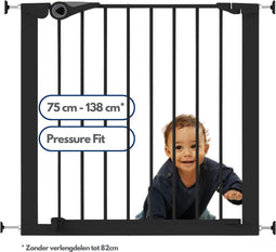 Noma Traphekje - Klembevestiging - 75 t/m 82 cm - Verlengbaar tot 138 cm - Zwart