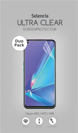 Selencia Screen protector - Geschikt voor Oppo A92, Oppo A73 (5G), Oppo A72, Oppo A52 - Duo Pack Ultra Clear Screenprotector smartphone