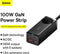 Baseus PSZM000401 - Mains Charger / Power Strip - 100W 4 poorten - Zwart