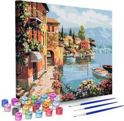 Rubye® Schilderen op Nummer - Italiaanse Kust - 40x50cm