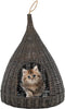 vidaXL - Kattenhuis - met - kussen - tipi - 40x60 - cm - natuurlijk - wilgen