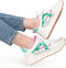 POSH by Poelman RIVER - Dames Sneakers - Chunky zool - Wit met groene combinatie