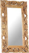 vidaXL - Spiegel - handgesneden - 80x50 - cm - massief - mangohout - bruin