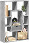 vidaXL - Boekenkast - 63x20x90 - cm - bewerkt - hout - betongrijs