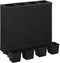 vidaXL - Plantenbak - verhoogd - met - 4 - potten - 80x22x79 - cm - poly - rattan - bruin