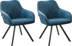 Set van 2 eetkamerstoelen MONEE Zeeblauw