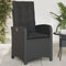 vidaXL - Tuinstoelen - 2 - st - verstelbaar - met - kussens - poly - rattan - zwart