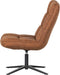 WOOOD Dirkje Draaifauteuil - Leerlook - Cognac - 101x70x85