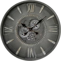 Wandklok Jake - wandklok industrieel - Wandklok 60cm Grijs