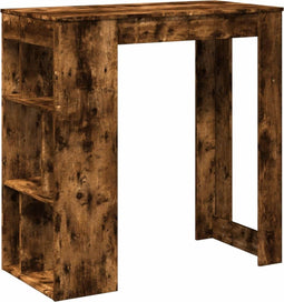 vidaXL - Bartafel - met - rekken - 102x50x103,5 - cm - bewerkt - hout - gerookt - eiken