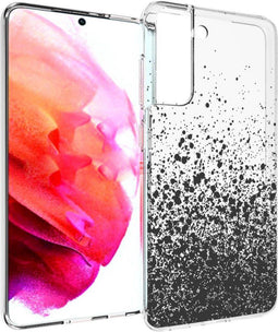 iMoshion Hoesje Geschikt voor Samsung Galaxy S21 FE Hoesje Siliconen - iMoshion Design hoesje - Zwart / Transparant / Splatter Black