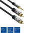 ACT AC3605 - Audio kabel 3.5mm jack naar 2x RCA - Vergulde connectoren - Zwart