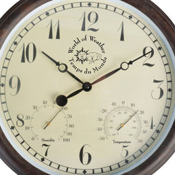 Wandklok met thermometer voor binnen en buiten 38 cm - Klokken - Temperatuur en luchtvochtigheidsmeter
